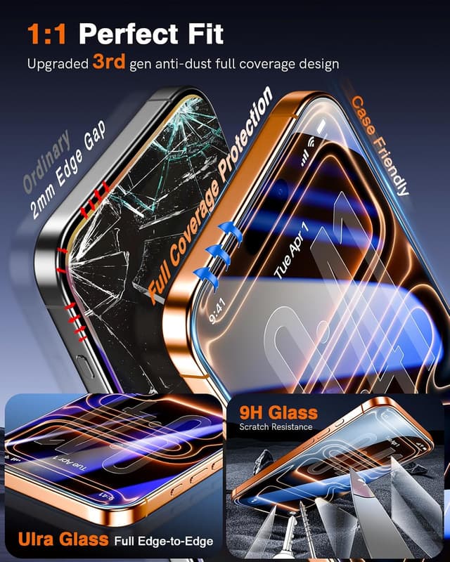 Thumbnail 4 de LK 2 Pack iPhone 17 Pro Max screen protector 9H