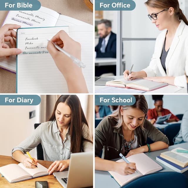 Thumbnail 6 de HwxBen B5 Lined Hardcover Leather Journal Notebook (365 Pages) – Lavender