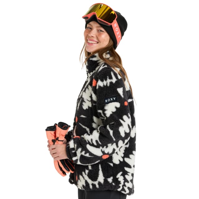 Detalle de Roxy Alabama Full Zip Printed: sudadera de mujer técnica con sherpa polar