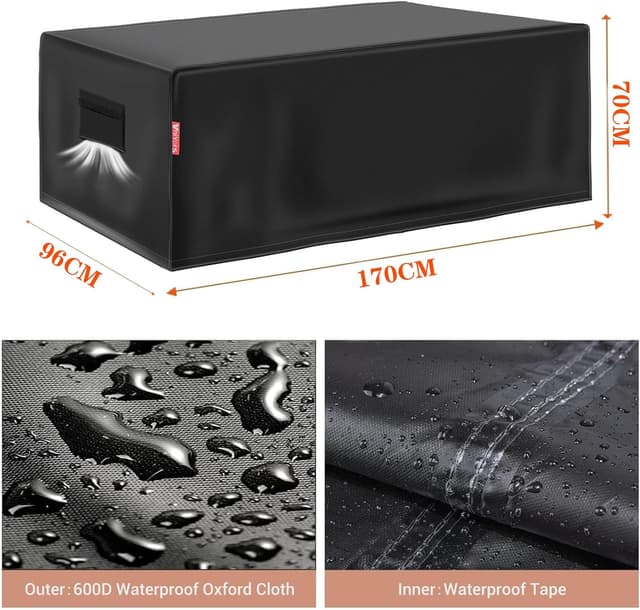 Detalle de VniYors Funda Mesa Exterior Impermeable ☔ 170x94x70cm