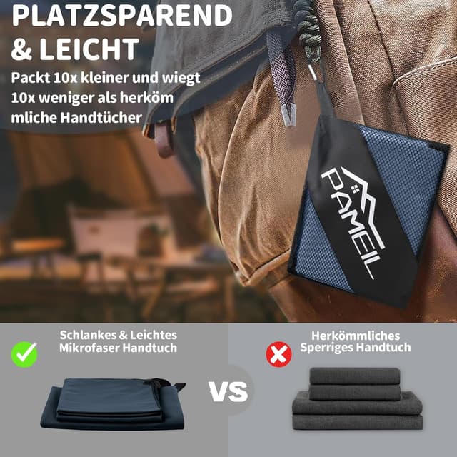 Thumbnail 3 de Pameil Mikrofaser Handtuch 160x80 cm 🏖