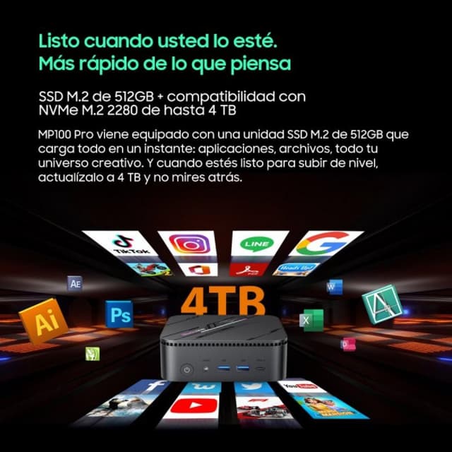 Detalle 2 de Blackview MP100 Pro Mini PC Intel Core i3-1215U, 16GB RAM y 512GB SSD, Wi‑Fi 6, Windows 11 Pro