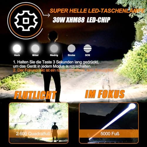 Detalle 2 de Relybo Relybo Linternas LED Alta Potencia recargable USB-C (1000000 lúmenes) con modos y foco ajustable