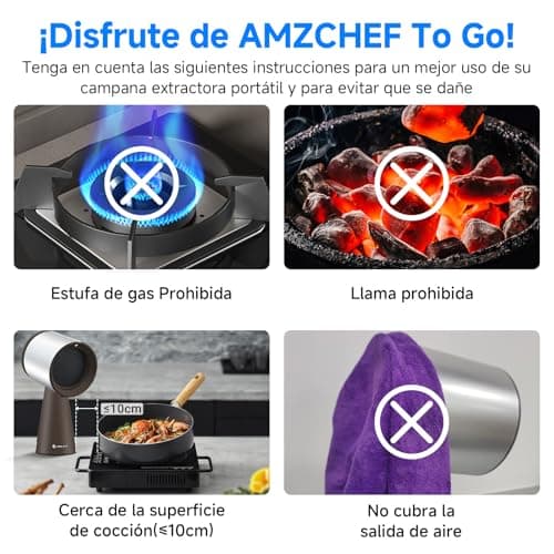 Thumbnail 6 de AMZCHEF Campana extractora portátil 120 m³/h