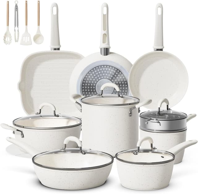 Imagen de Bazova 24-Piece Ceramic Cookware Set 8QT en OfertitasTOP
