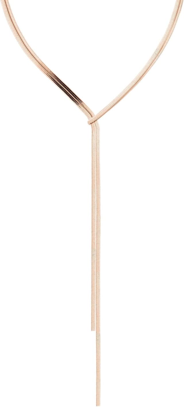 Detalle de LIEBESKIND BERLIN Damen Sleekchain Halskette aus Edelstahl – Ankerkette, Karabinerverschluss, 45 cm