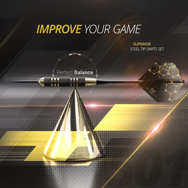 Detalle 2 de Professional steel tip darts set 22g brass