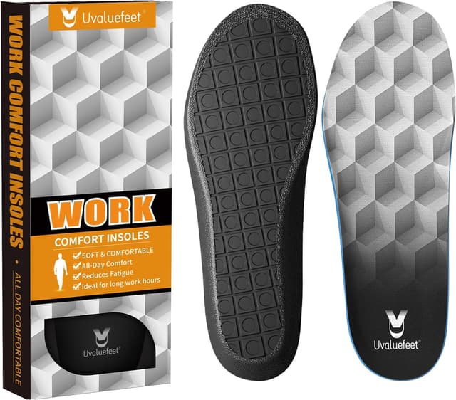 Detalle de Uvaluefeet Work Boot Insoles for Men & Women – Memory Foam Anti-Fatigue Cushion Inserts (UK 7.5-9)