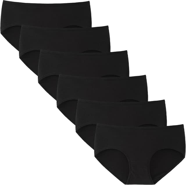 Detalle de INNERSY 6er Pack Mädchen-Unterhosen aus Baumwolle (8–16 Jahre) – bequeme Slips für Alltag und Sport