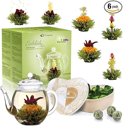 Detalle de Creano ErblühTee Set de Flores y Té Verde 💖