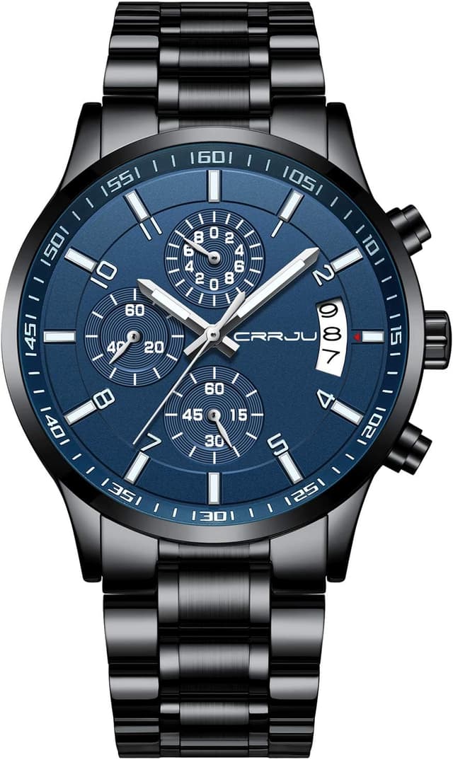 Detalle de CRRJU Herren Uhr Business 30 m wasserdicht