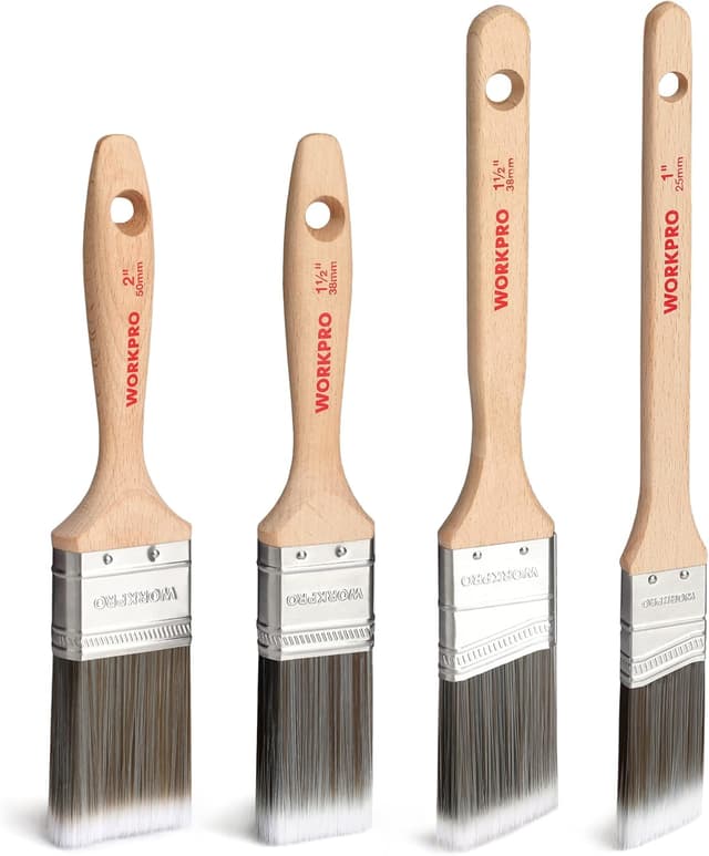 Detalle de WORKPRO Set di 4 Pennelli per Pittura professionali 25/38 mm