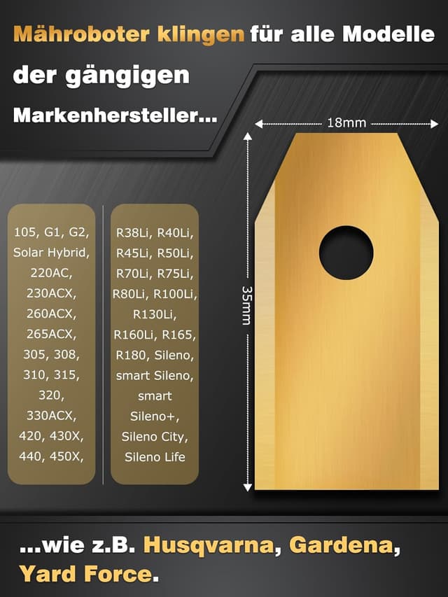 Detalle de Donluhu 30er Titan-Klingenmesser für Roboterrasenmäher (u. a. Husqvarna, Gardena) – Ersatzmesser-Set