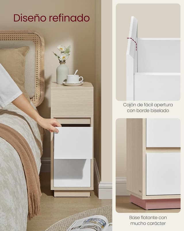 Thumbnail 5 de VASAGLE Kailyn Colección 🛏️ Juego de 2 Mesitas con Cajones y Compartimento