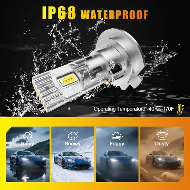 Thumbnail 6 de JOSHF Ampoules LED H7 ventilateur 6500K (lot de 2) — format mini 1:1 Plug & Play