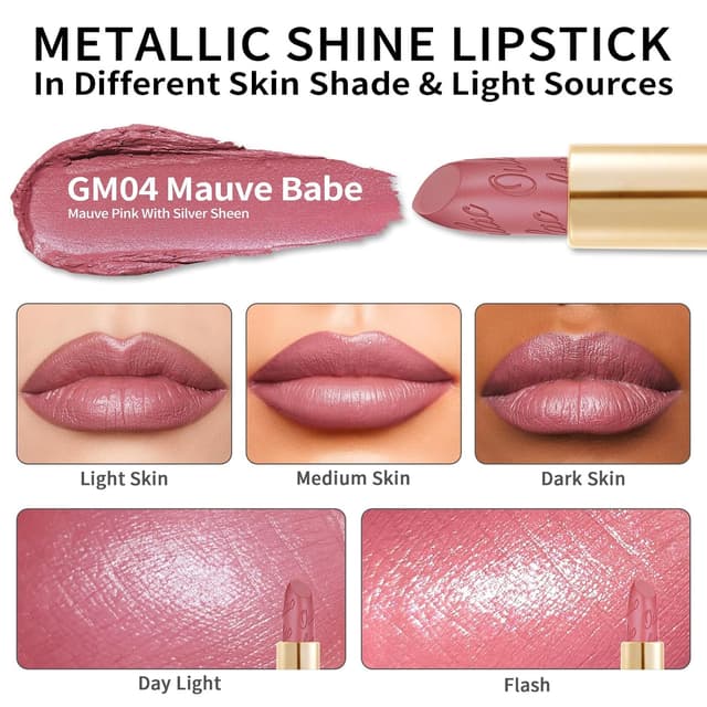 Detalle 1 de OULAC Metallic Lippenstift Mauve Babe 4,3 g