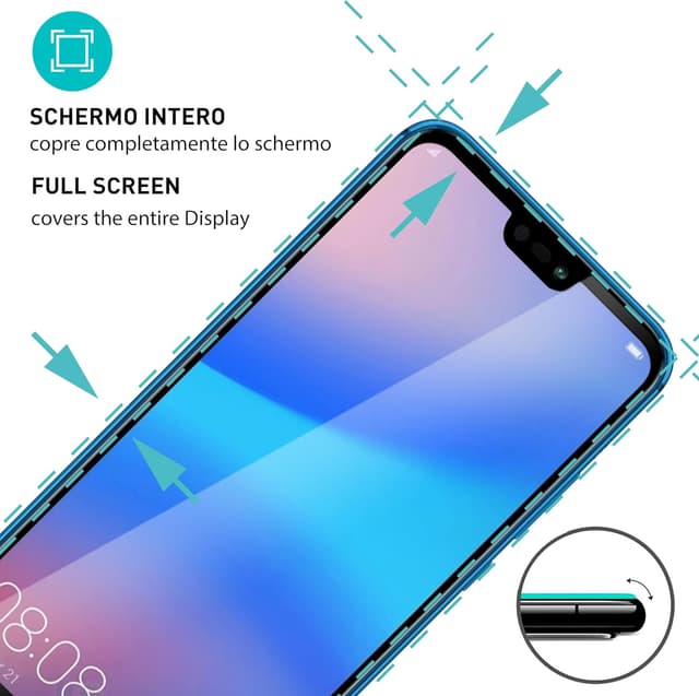 Detalle 2 de smartect Vetro Temperato per Huawei P20 Lite (2 pezzi, Full Screen) 9H anti-graffio e anti-bolle