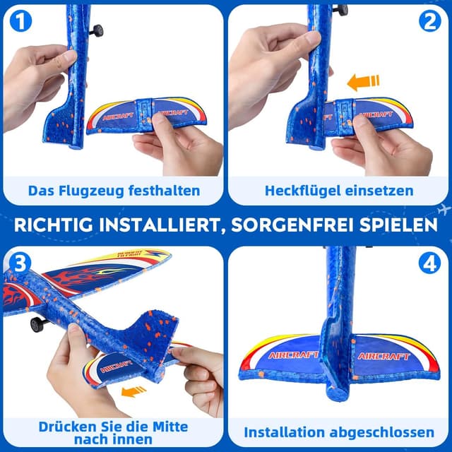 Thumbnail 4 de Winstico Flugzeug Spielzeug mit Katapult 15 m