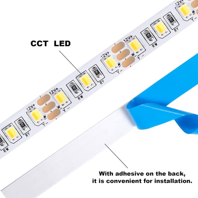 Detalle de CCT LED Light Strip 1 m (3000K–6500K) mit Touch-Dimmer, selbstklebend, 12V