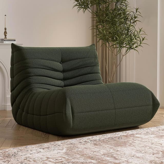 Detalle de Bean Bag Chair Green memory foam support