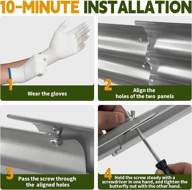 Detalle de Vivagarden Galvanized Raised Garden Bed (4x2x1 ft) — Metal Planter Box for Vegetables, Herbs, Flowers