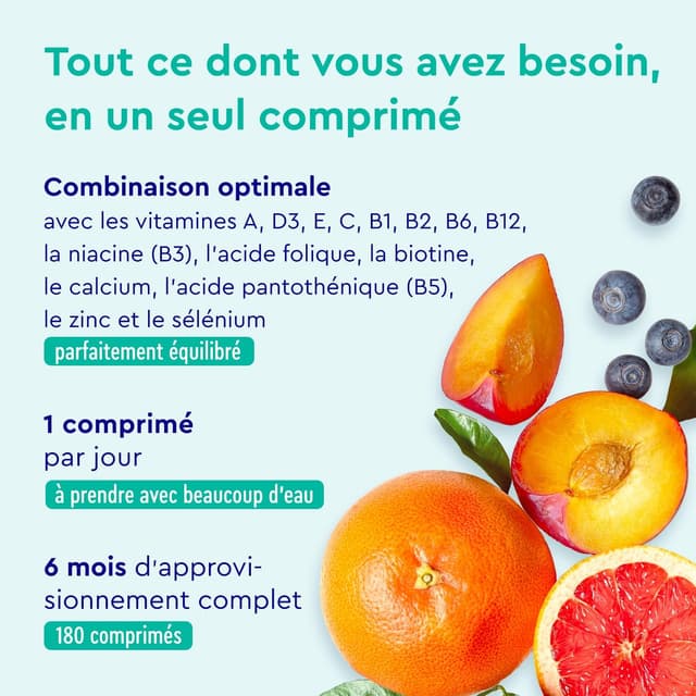 Detalle 2 de Multivitamines hautement dosées, 180 comprimés ⚡