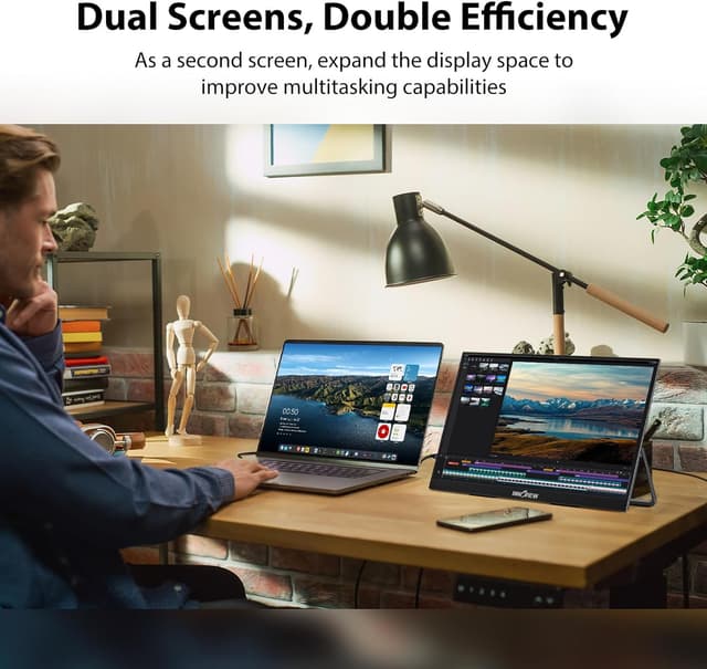 Detalle 2 de InnoView 18.5-inch Portable Monitor (100Hz, 1080p FHD, IPS, 120% sRGB) for USB-C & HDMI Laptops, Mac, and Consoles