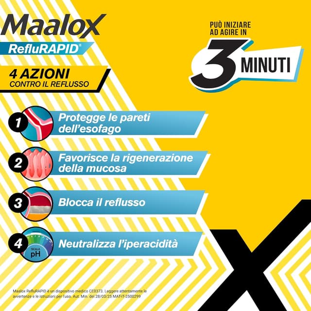 Detalle de Maalox Reflurapid 20 bustine per reflusso