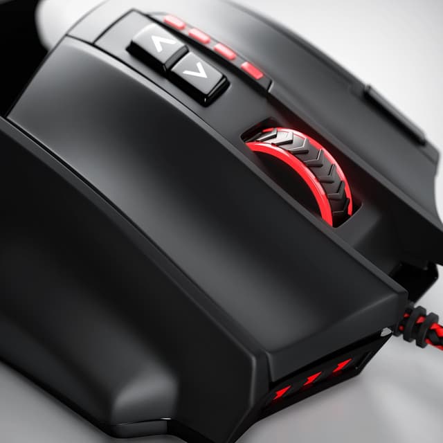 Detalle 2 de Titanwolf Gauntlet Wired Gaming Mouse (USB) mit bis zu 16.400 DPI, 18 Tasten und konfigurierbarer LED-Beleuchtung