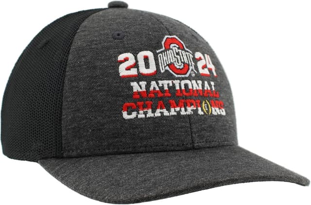 Detalle de Ohio State Buckeyes National Champs 2024 Football Adjustable Snapback Hat (Black) – Officially Licensed