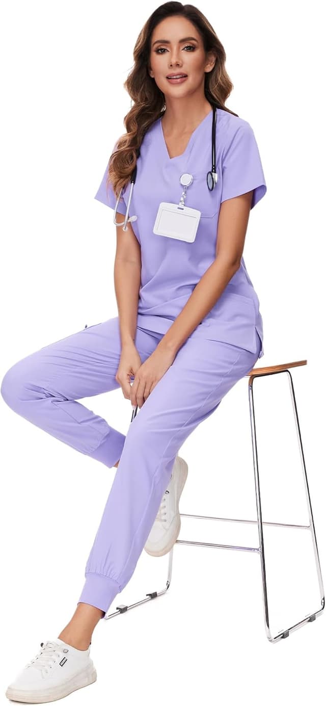 Thumbnail 5 de COZYFIT Scrubs Set Stretch V-Neck with 8 Pockets 🩺