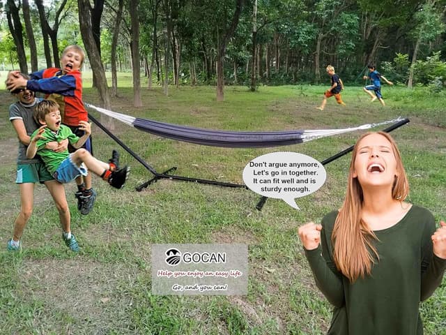 Detalle de GOCAN Hängematte Outdoor für 2 Personen 300 kg