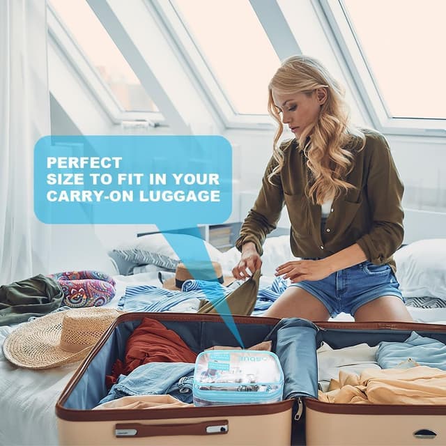 Detalle 2 de OSDUE Kit Viaggio Liquidi da valigia con 3 borse trasparenti TSA (3-1-1)