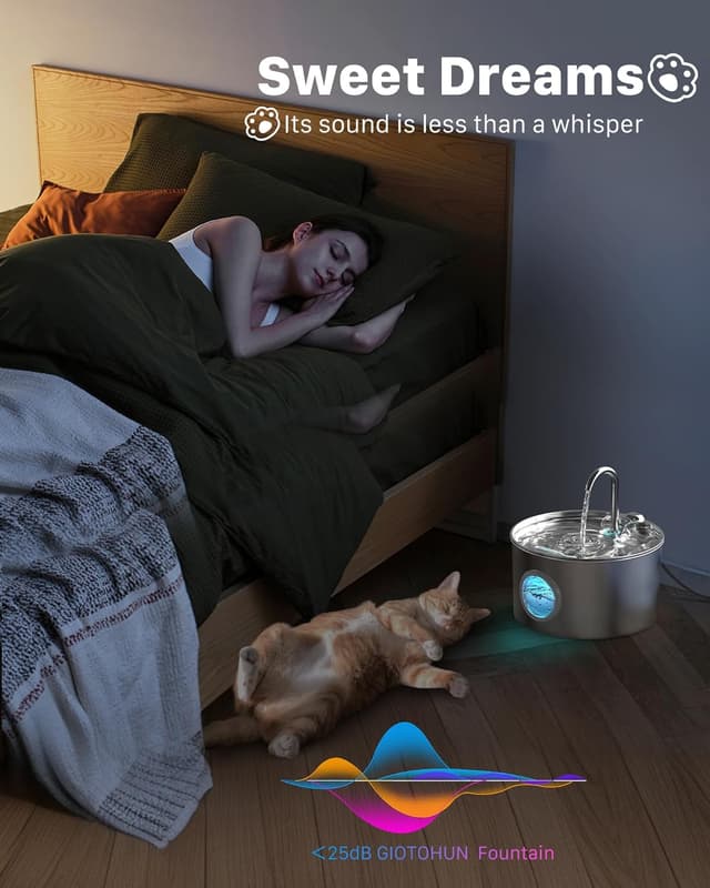 Thumbnail 4 de Cat Water Fountain Stainless Steel 74oz