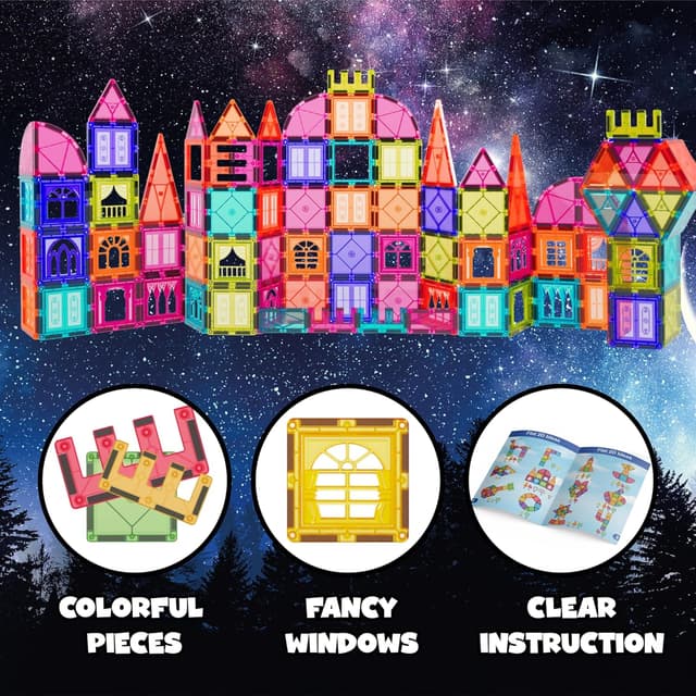 Detalle 2 de Desire Deluxe Magnetic Tiles 100pc building set 🧩