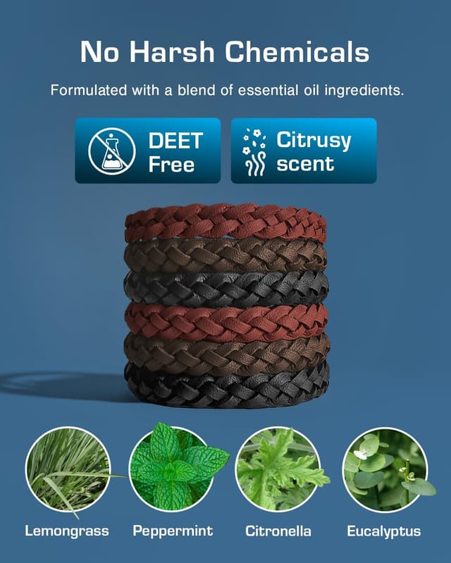 Detalle de Active Era Mosquito Repellent Bracelet (DEET-free) – Waterproof insect & midge bands, 18 pack