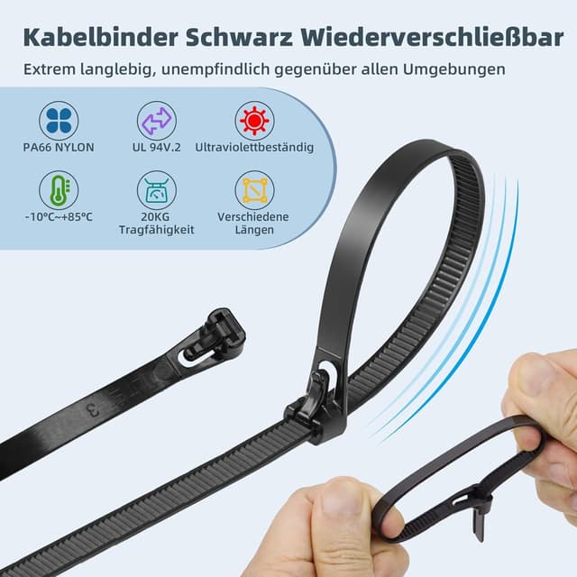 Detalle 2 de NORSHY Kabelbinder UV 20 kg Set