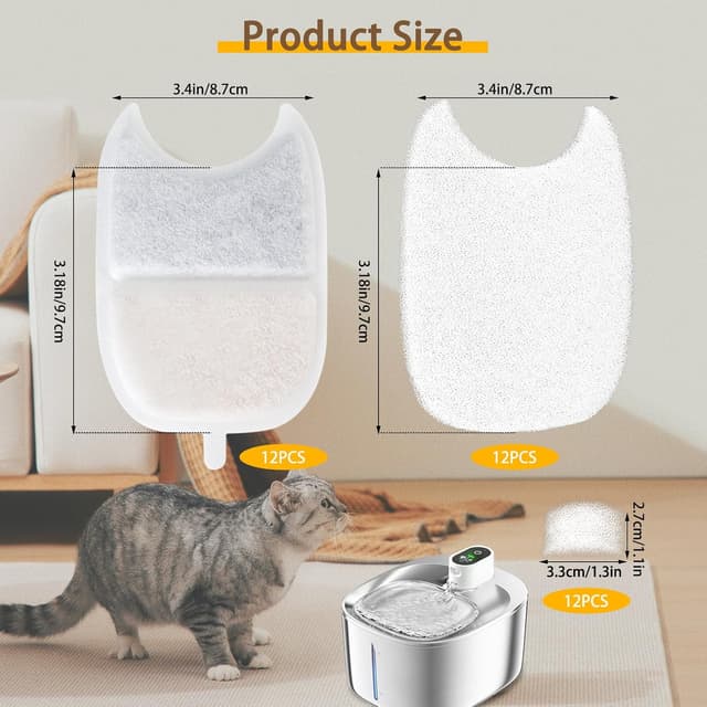 Thumbnail 4 de OCCOUMR Katzenbrunnen Filter 12er Set