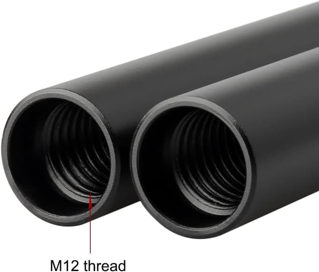 Detalle de NICEYRIG Standard 15mm Aluminium Alloy Rods (M12, 20cm) for 15mm Rod Rail System