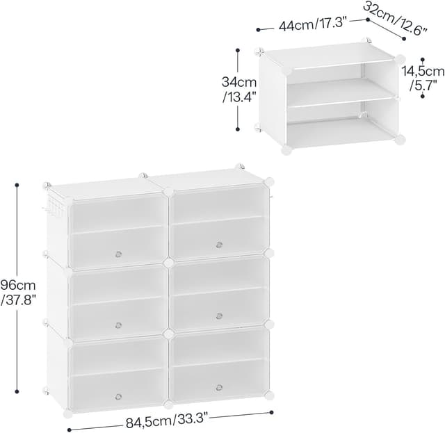 Thumbnail 2 de HOOBRO Zapatero Modular con Puerta y Compartimentos