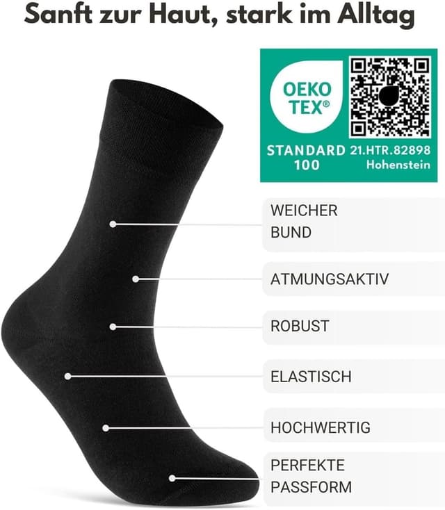 Detalle de 10 Paar Socken Herren Damen Business Baumwolle