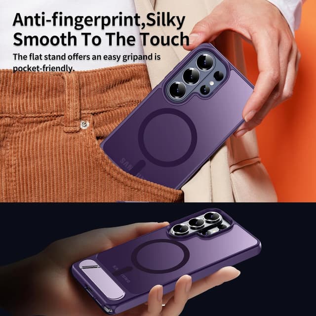 Detalle 2 de H HUALELE Hualele Magnetic for Samsung Galaxy S26 Ultra Case with Built-in Metal Stand (MagSafe Compatible)