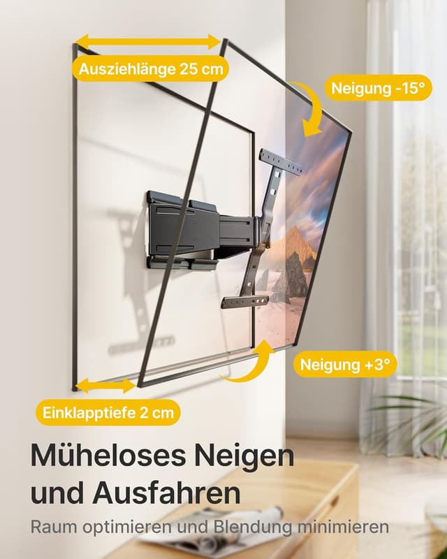 Detalle de monTEK Ultra Slim TV-Wandhalterung 65 kg