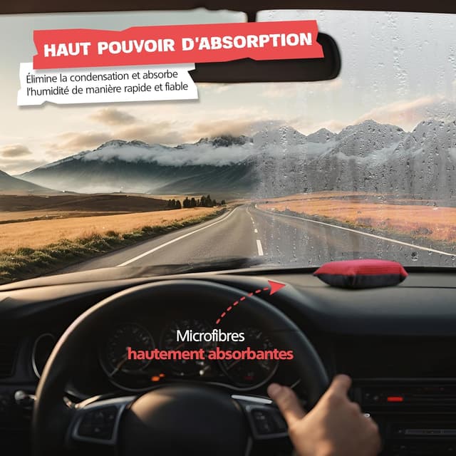 Detalle de SPRINGER ZX1200 – Lot de 2 éponges double face pour pare-brise anti-buée (sans traces, sans peluches)