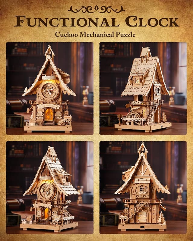 Detalle 2 de ROKR LC901 3D Wooden Cuckoo Clock Wooden Puzzle (LC901)