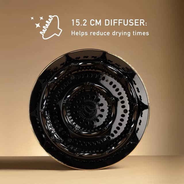 Detalle 2 de Curlsmith Defrizzion Travel Edition Dryer with XL Diffuser | Dual-voltage compact hairdryer