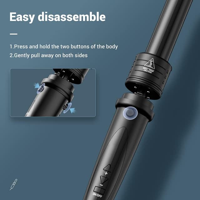 Thumbnail 6 de 5-in-1 Hair Curling Wand Tongs with LCD Temperature Control (9mm–32mm) and PTC Ceramic Barrels