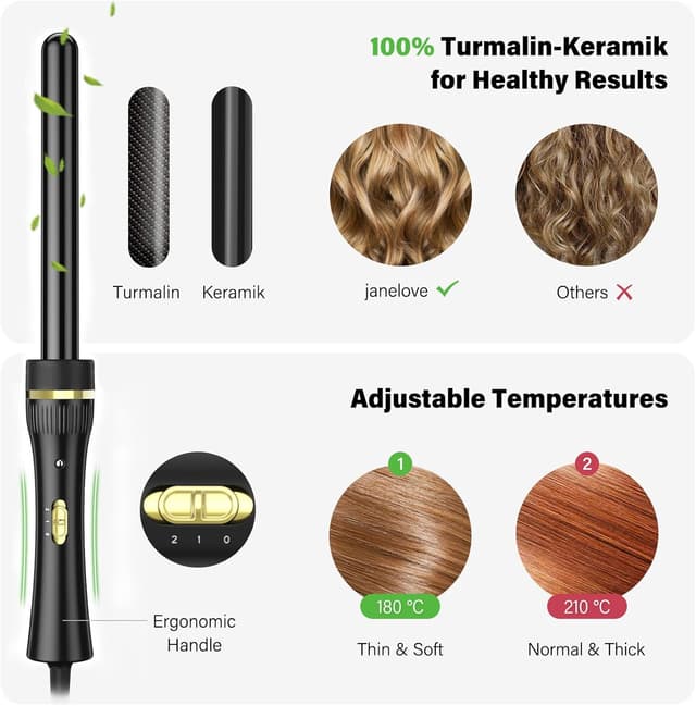 Thumbnail 3 de janelove 3 Fässer Welleneisen 5‑in‑1 10–32mm