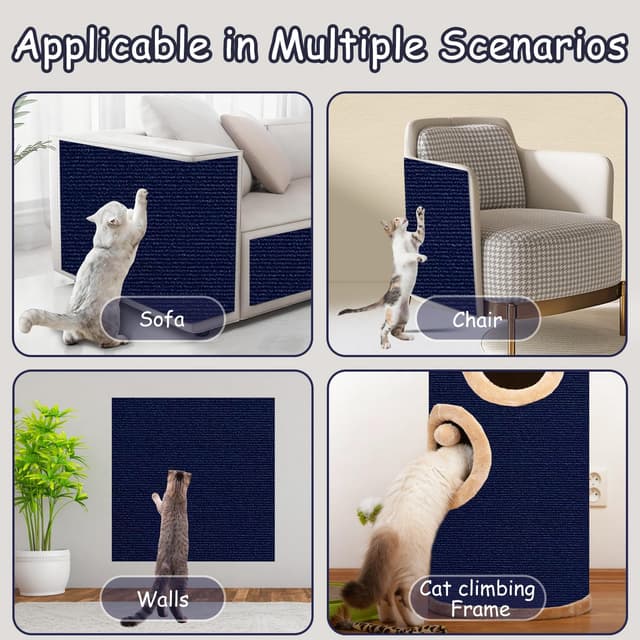 Thumbnail 6 de Xynovate tappetino tiragraffi adesivo per gatti blu, riutilizzabile e tagliabile