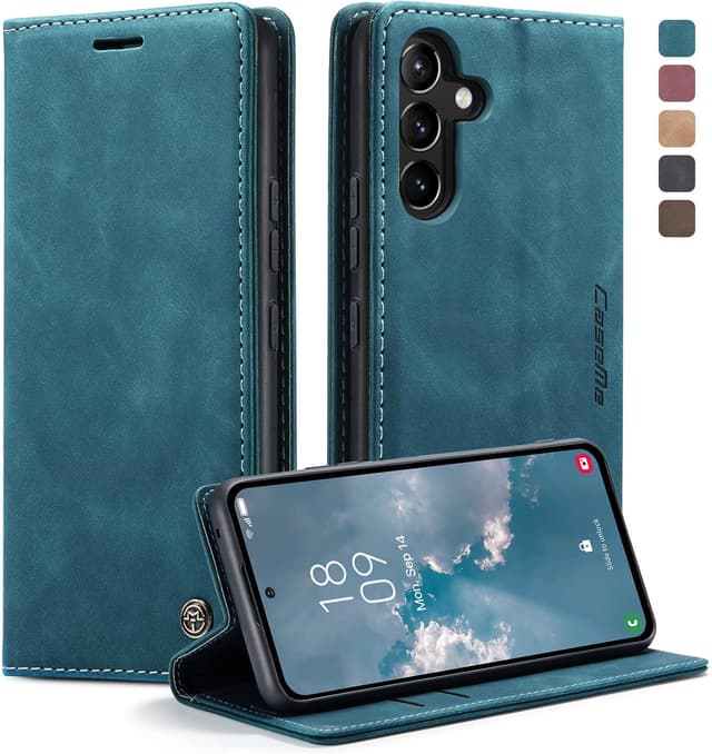 Detalle de Cracedily Flip Wallet Leather Case for Samsung Galaxy A54 5G (Blue-Green) with Magnetic Closure & Kickstand